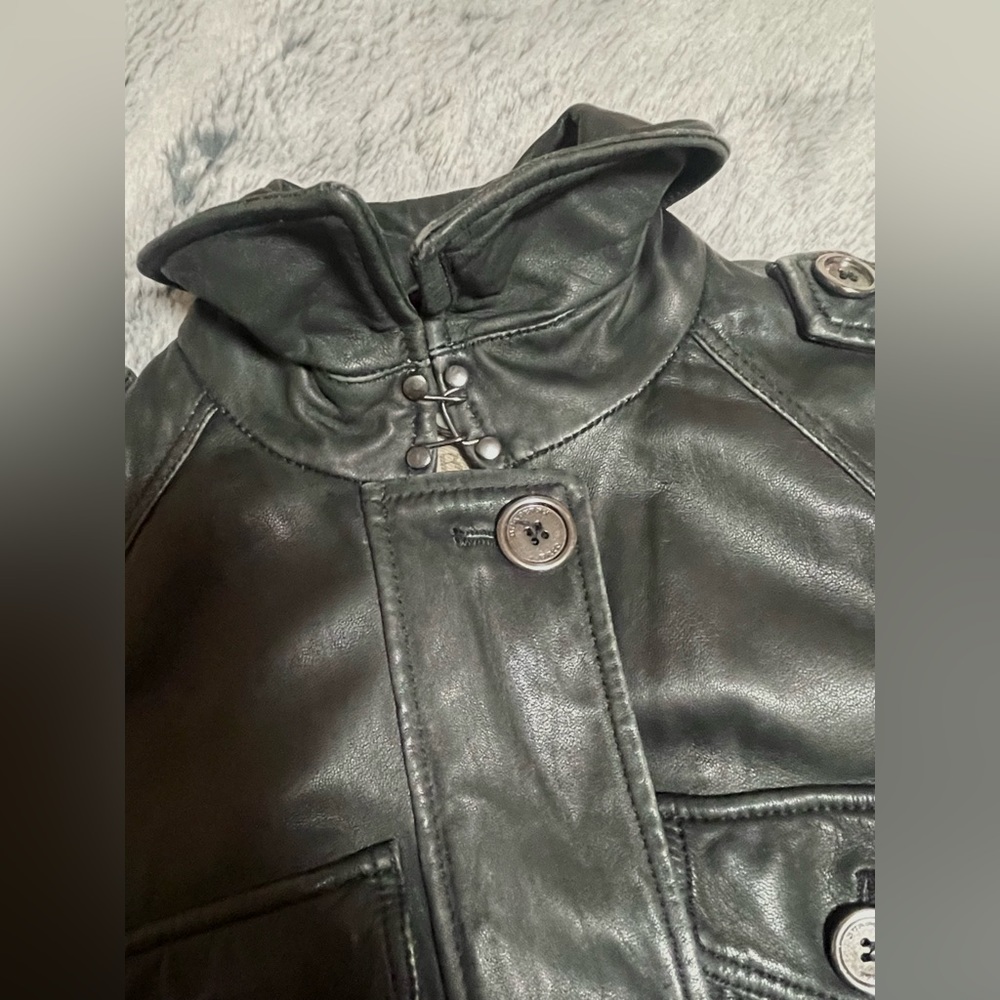 Burberry Black Leather Coat - Picture 12 of 14